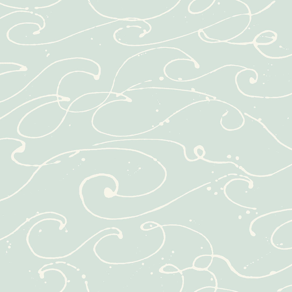 Brewster Home Fashions Kuroshio Aqua Ocean Wave Wallpaper