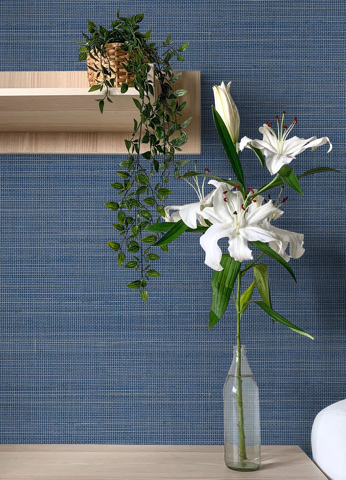 Brewster Home Fashions Spinnaker Navy Netting Wallpaper