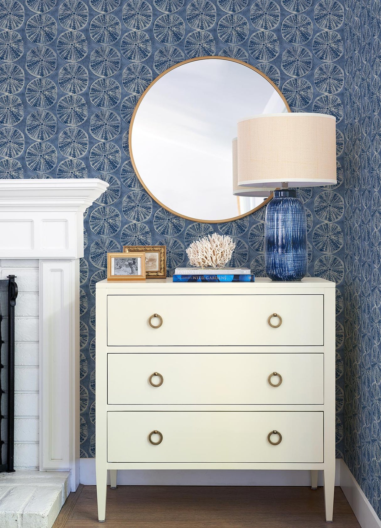 Brewster Home Fashions Sea Biscuit Blue Sand Dollar Wallpaper