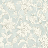 Brewster Home Fashions Plumeria Aqua Floral Trail Wallpaper