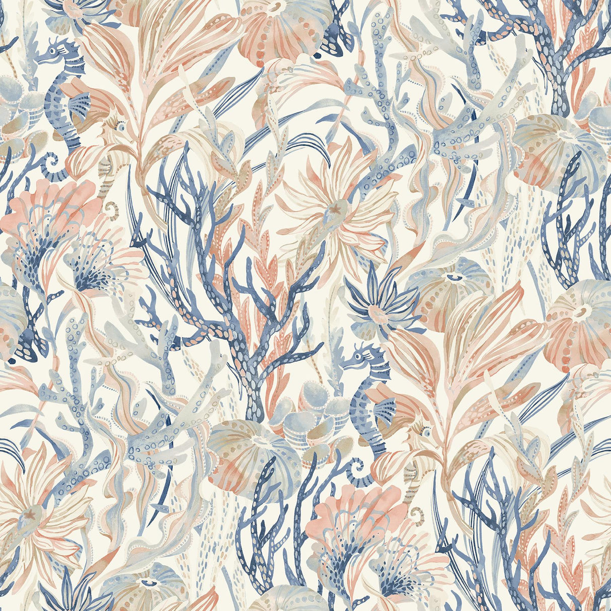 Brewster Home Fashions Kelp Garden Coral Tropical Reef Wallpaper