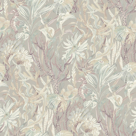 Brewster Home Fashions Kelp Garden Mauve Tropical Reef Wallpaper