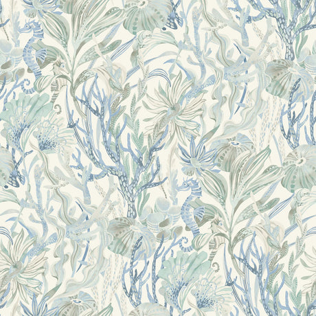 Brewster Home Fashions Kelp Garden Light Blue Tropical Reef Wallpaper