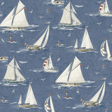 Brewster Home Fashions Leeward Navy Sailboat Wallpaper