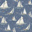 Brewster Home Fashions Leeward Navy Sailboat Wallpaper