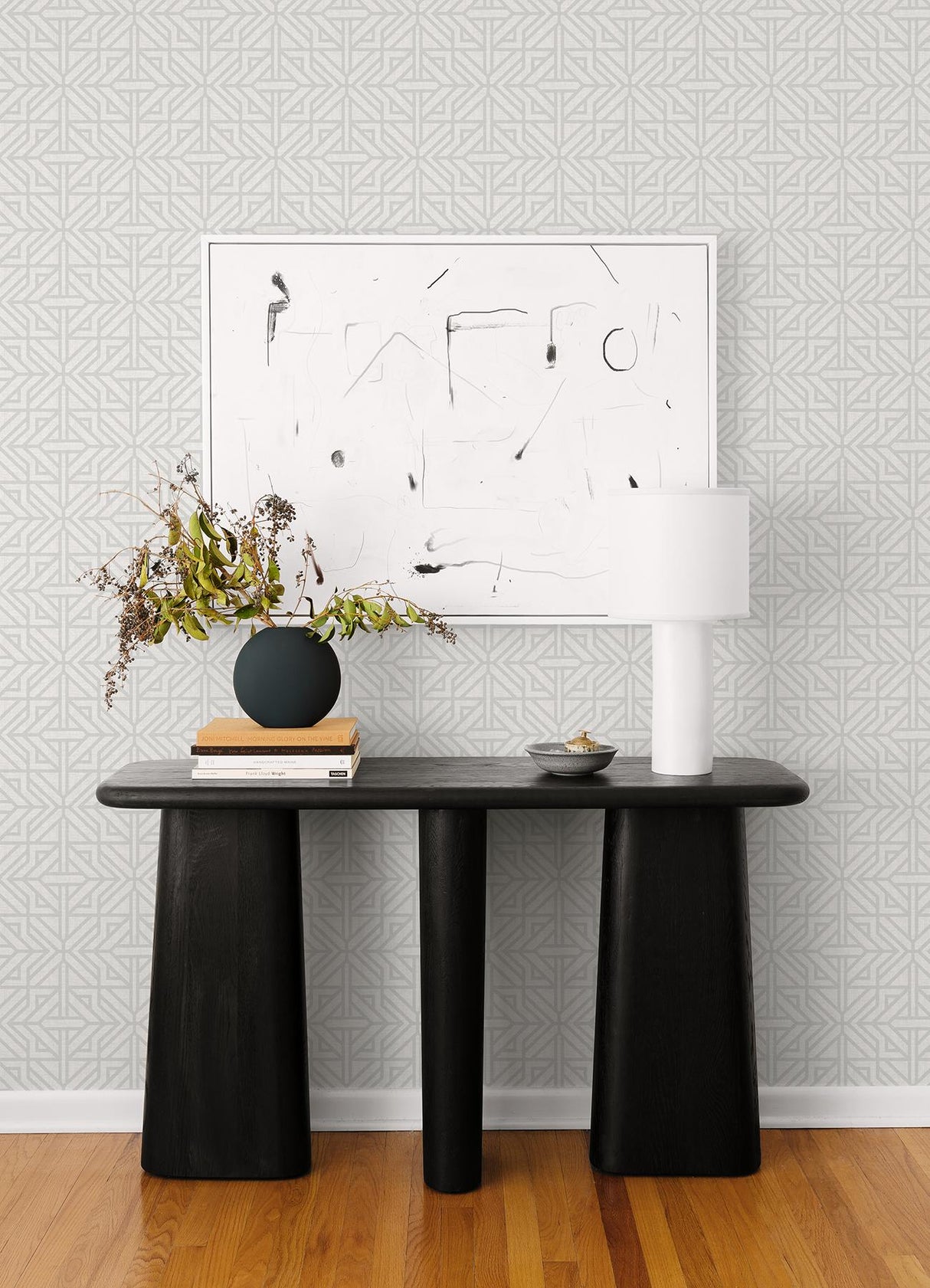 A-Street Prints Hesper Grey Geometric Wallpaper