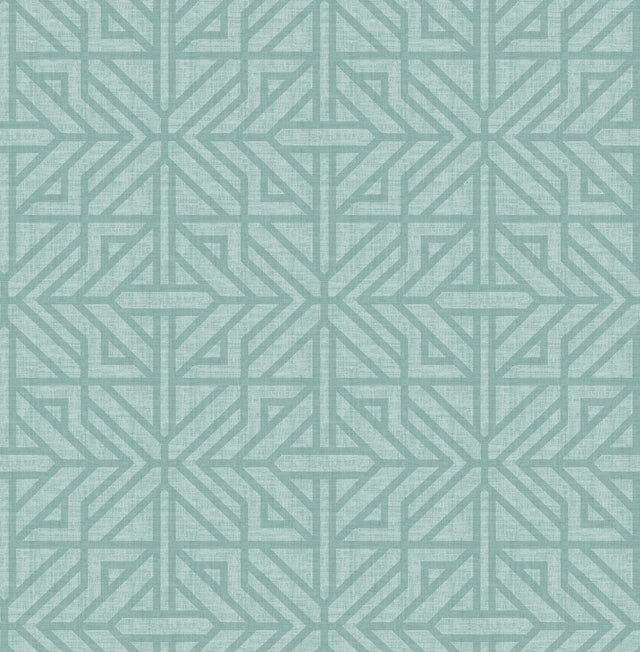 A-Street Prints Hesper Teal Geometric Wallpaper