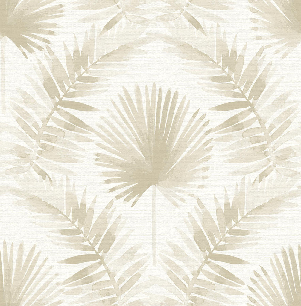A-Street Prints Calla Taupe Painted Palm Wallpaper