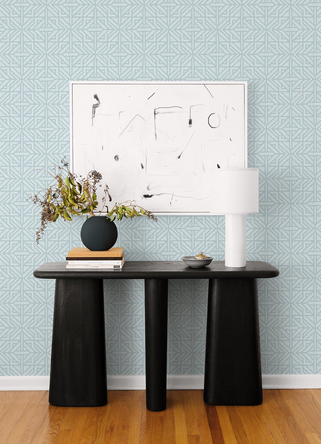 A-Street Prints Hesper Sky Blue Geometric Wallpaper