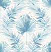A-Street Prints Calla Blue Painted Palm Wallpaper