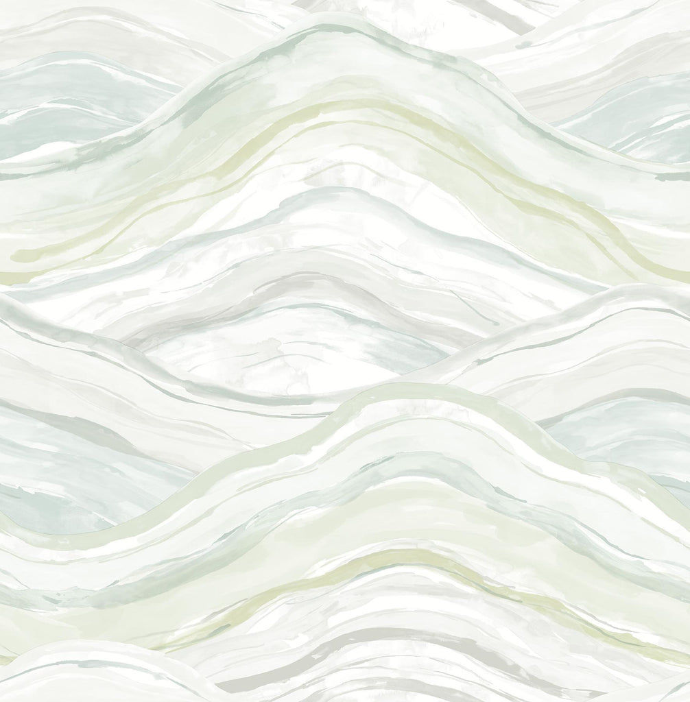 A-Street Prints Dorea Sea Green Striated Waves Wallpaper
