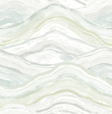 A-Street Prints Dorea Sea Green Striated Waves Wallpaper