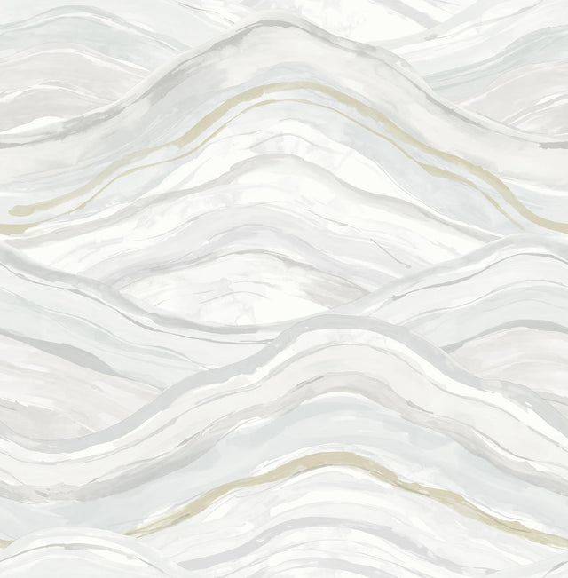 A-Street Prints Dorea Light Blue Striated Waves Wallpaper