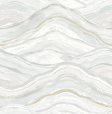 A-Street Prints Dorea Light Blue Striated Waves Wallpaper