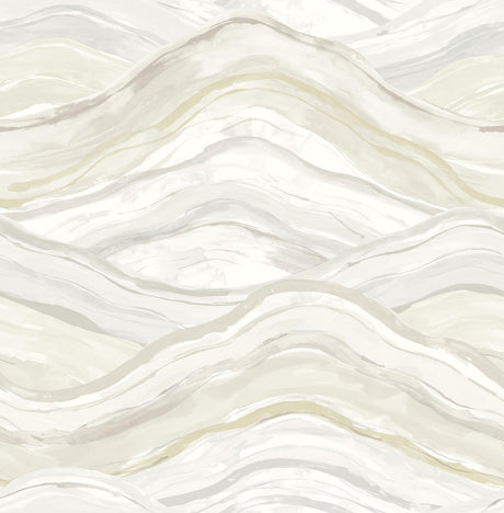 A-Street Prints Dorea Champagne Striated Waves Wallpaper