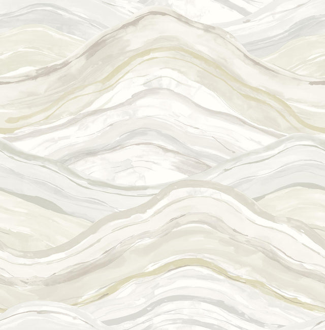 A-Street Prints Dorea Champagne Striated Waves Wallpaper