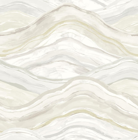 A-Street Prints Dorea Champagne Striated Waves Wallpaper
