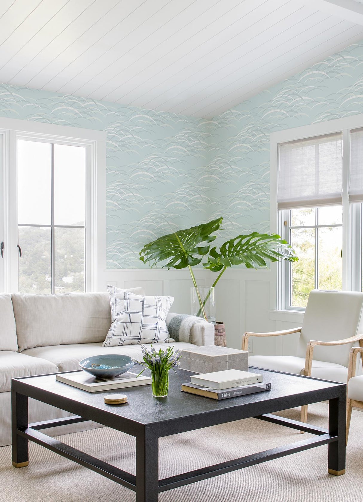 A-Street Prints Kasia Sky Blue Abstract Wallpaper