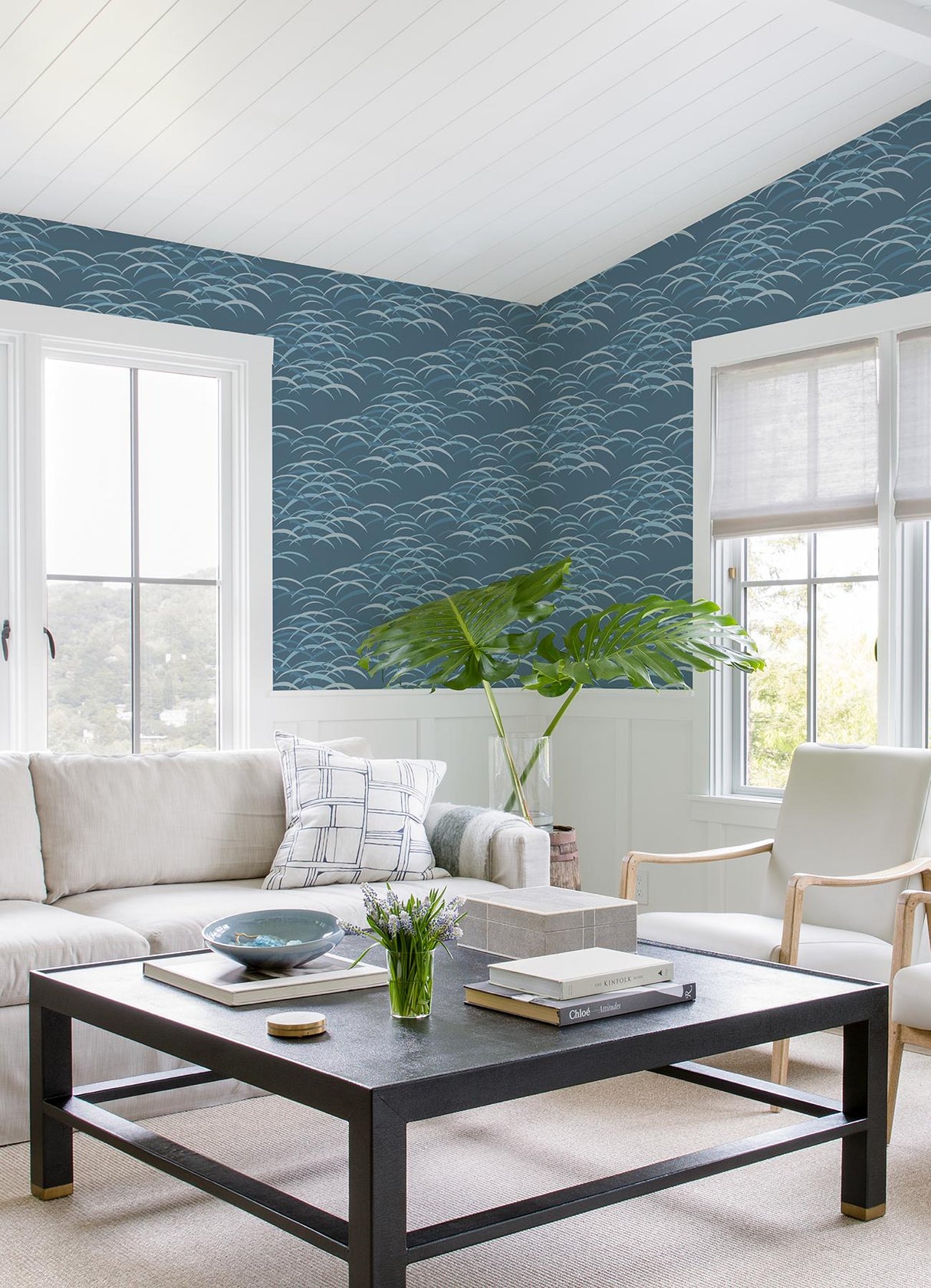A-Street Prints Kasia Dark Blue Abstract Wallpaper