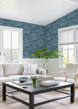 A-Street Prints Kasia Dark Blue Abstract Wallpaper