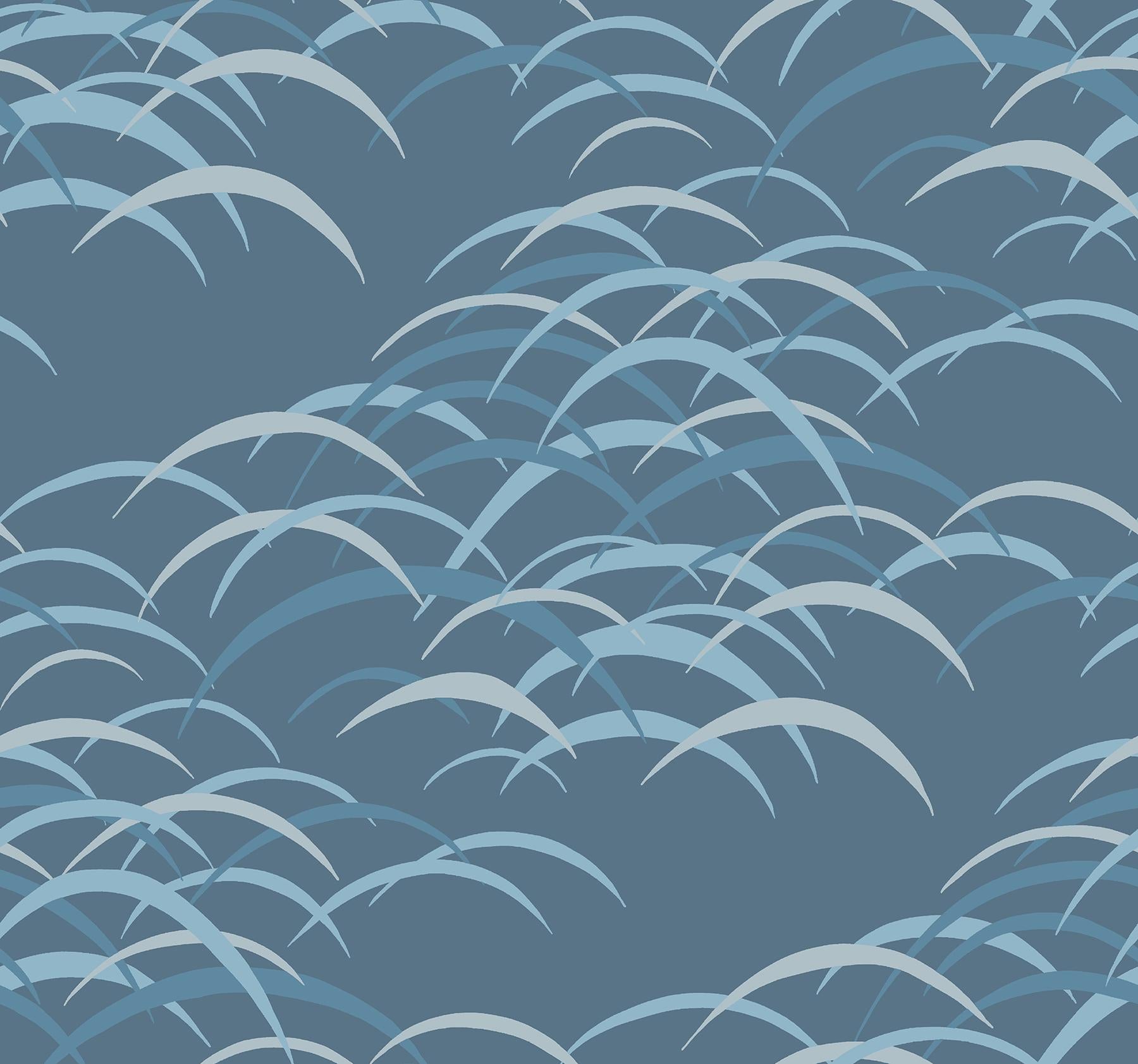 Decoratorsbest Tranquil Leaf Navy Non-Pasted Wallpaper