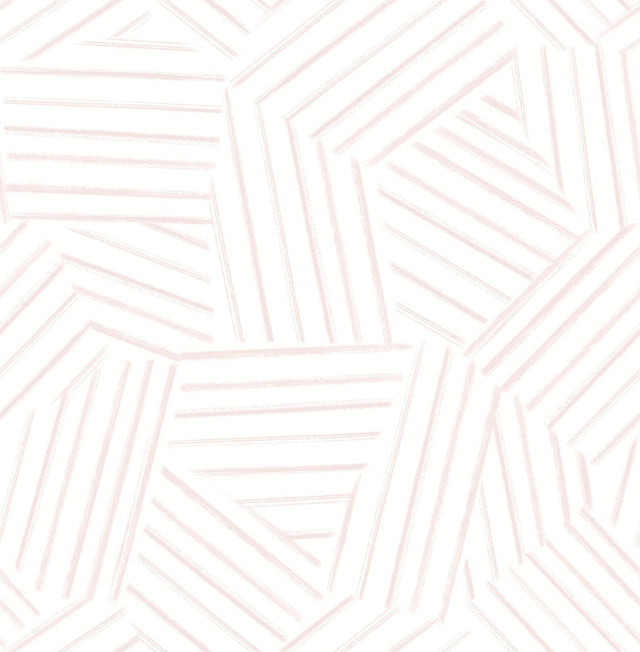 A-Street Prints Helene Pink Geometric Lines Wallpaper