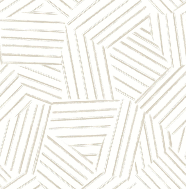A-Street Prints Helene Taupe Geometric Lines Wallpaper