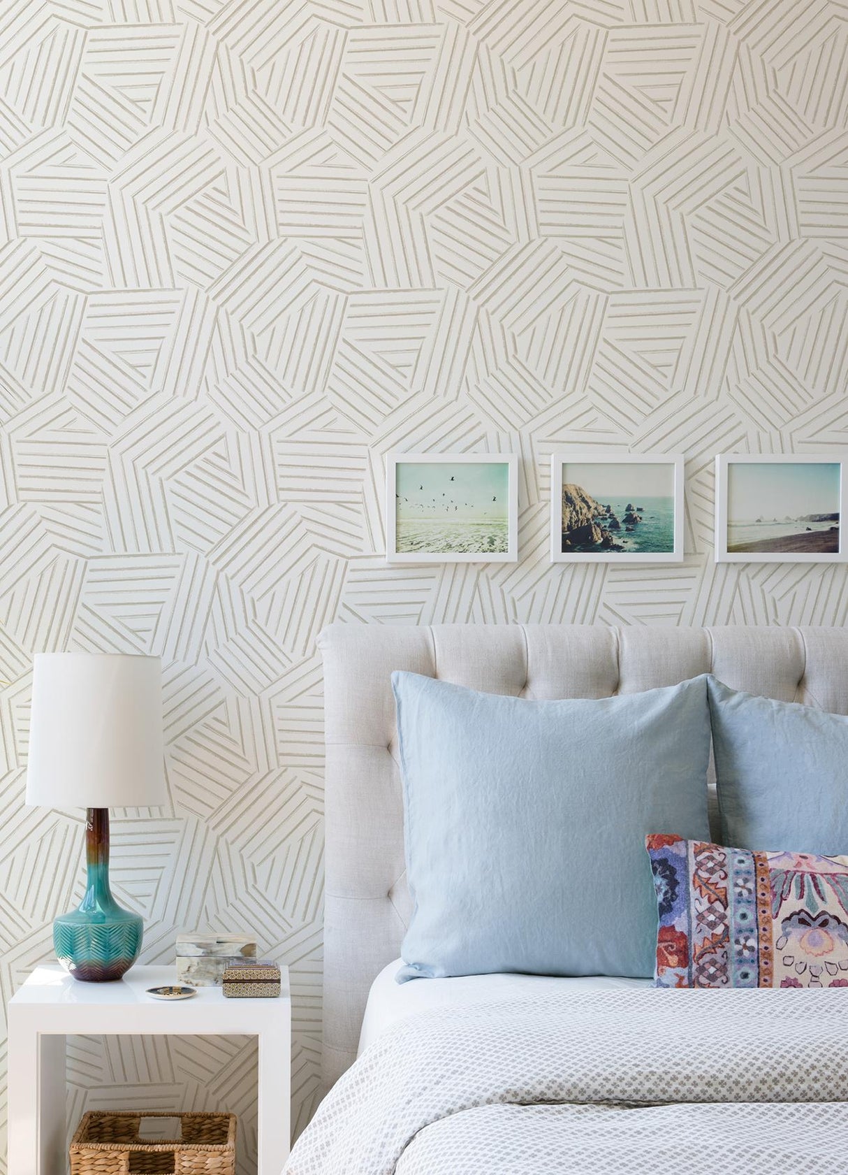 A-Street Prints Helene Taupe Geometric Lines Wallpaper