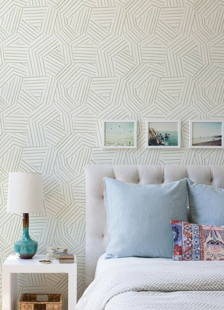 A-Street Prints Helene Sage Geometric Lines Wallpaper
