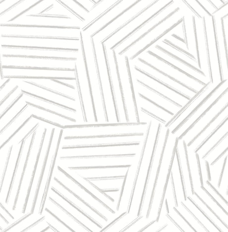 A-Street Prints Helene Pewter Geometric Lines Wallpaper