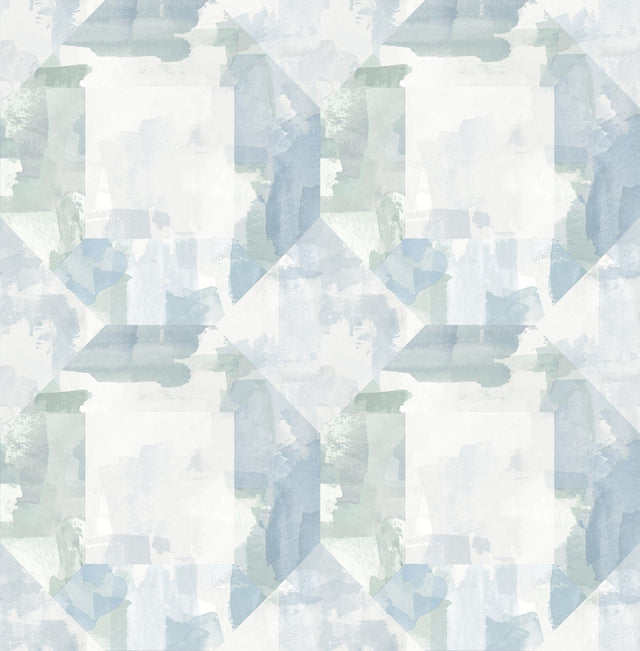 A-Street Prints Perrin Blue Gem Geometric Wallpaper