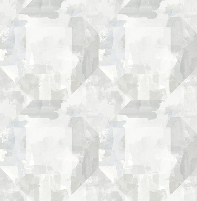A-Street Prints Perrin Light Grey Gem Geometric Wallpaper