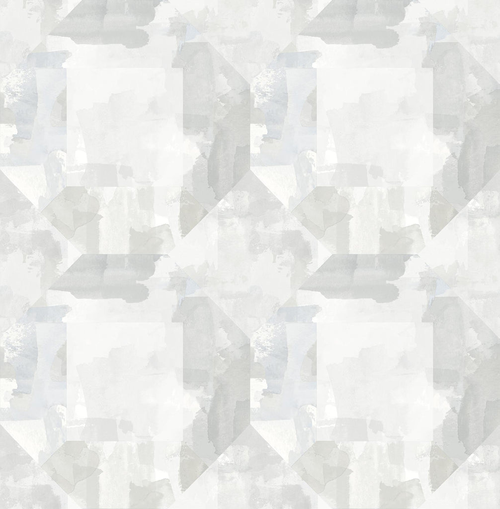 A-Street Prints Perrin Light Grey Gem Geometric Wallpaper