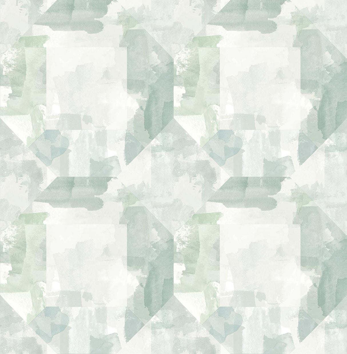 A-Street Prints Perrin Sea Green Gem Geometric Wallpaper