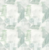 A-Street Prints Perrin Sea Green Gem Geometric Wallpaper