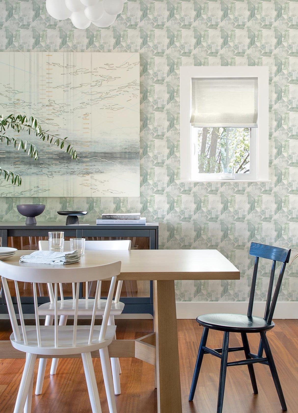 A-Street Prints Perrin Sea Green Gem Geometric Wallpaper