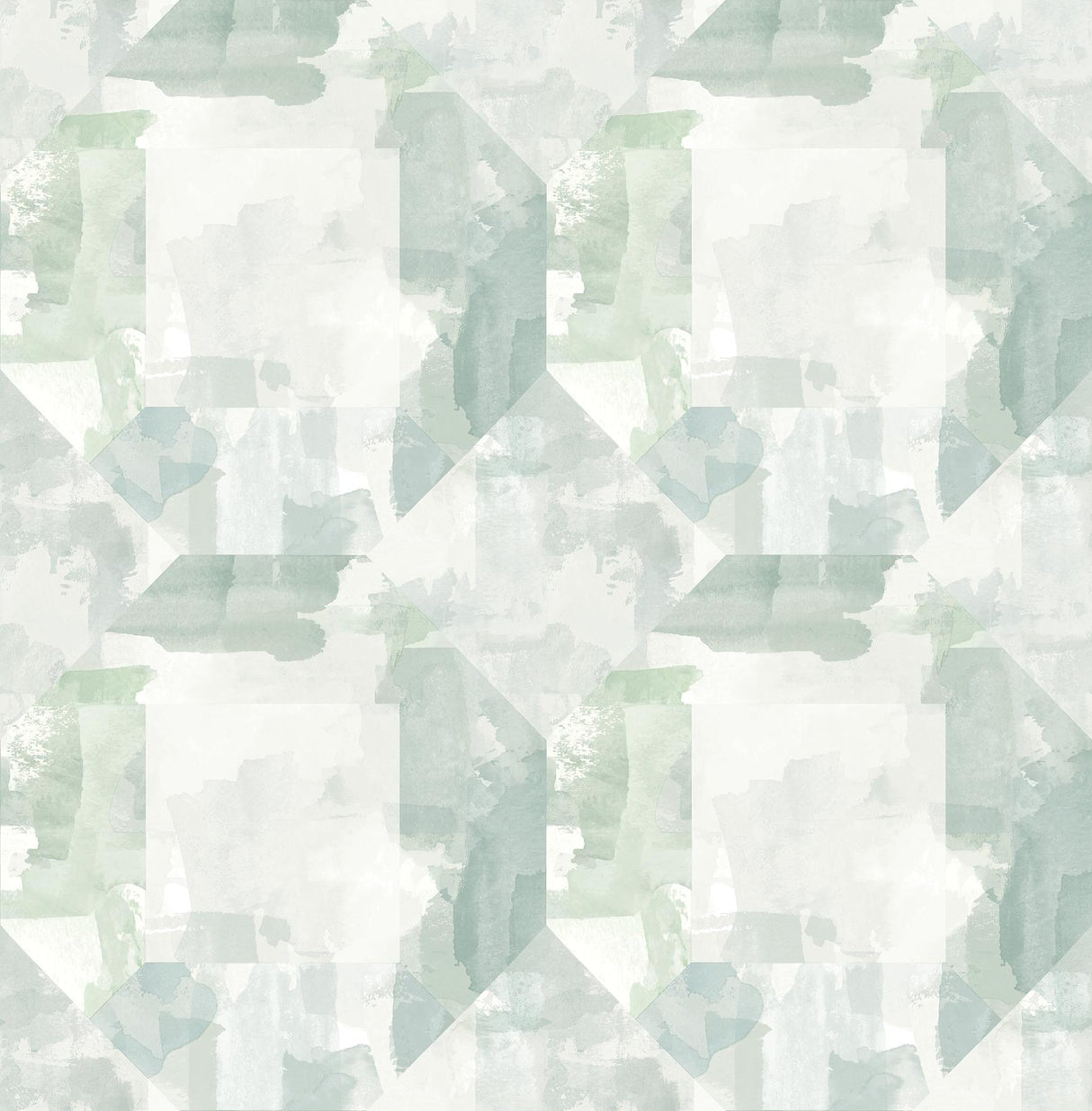 A-Street Prints Perrin Sea Green Gem Geometric Wallpaper
