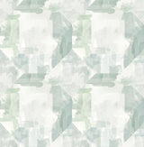 A-Street Prints Perrin Sea Green Gem Geometric Wallpaper