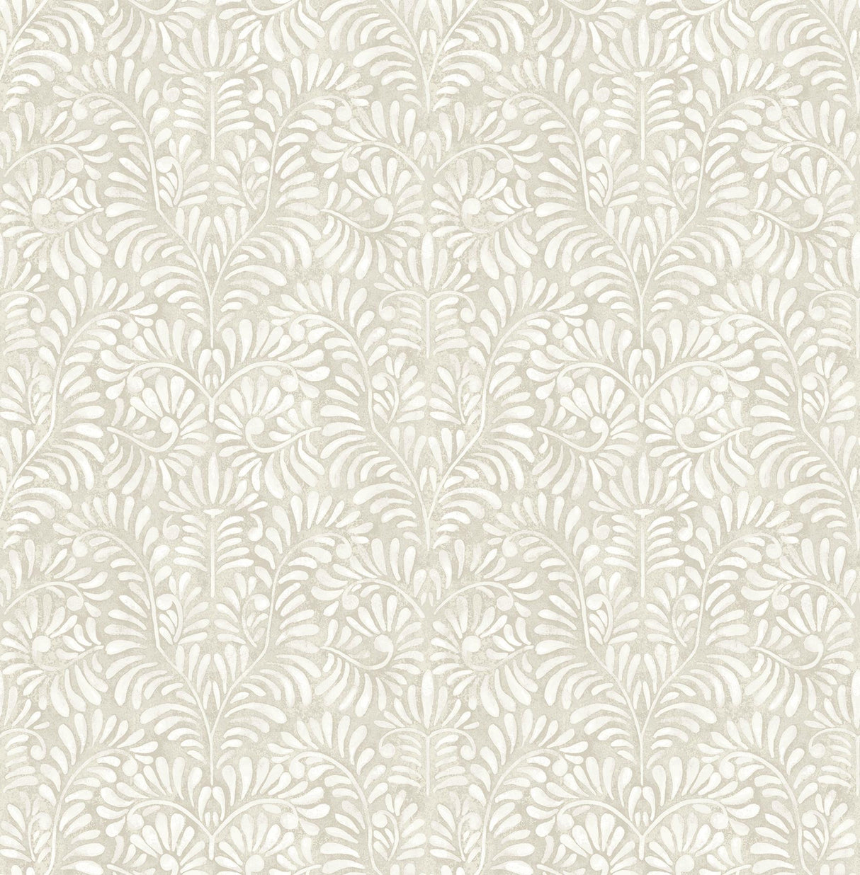 A-Street Prints Elma Taupe Fiddlehead Wallpaper