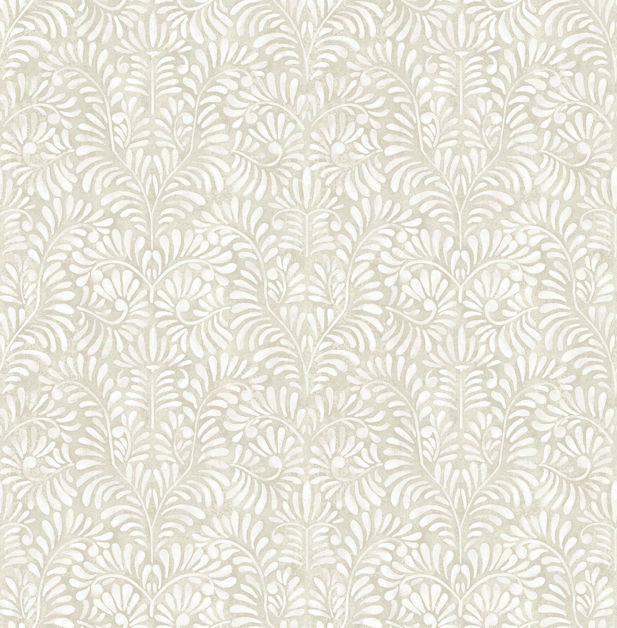 A-Street Prints Elma Taupe Fiddlehead Wallpaper