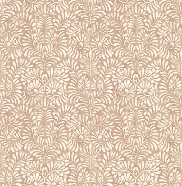 A-Street Prints Elma Rust Fiddlehead Wallpaper