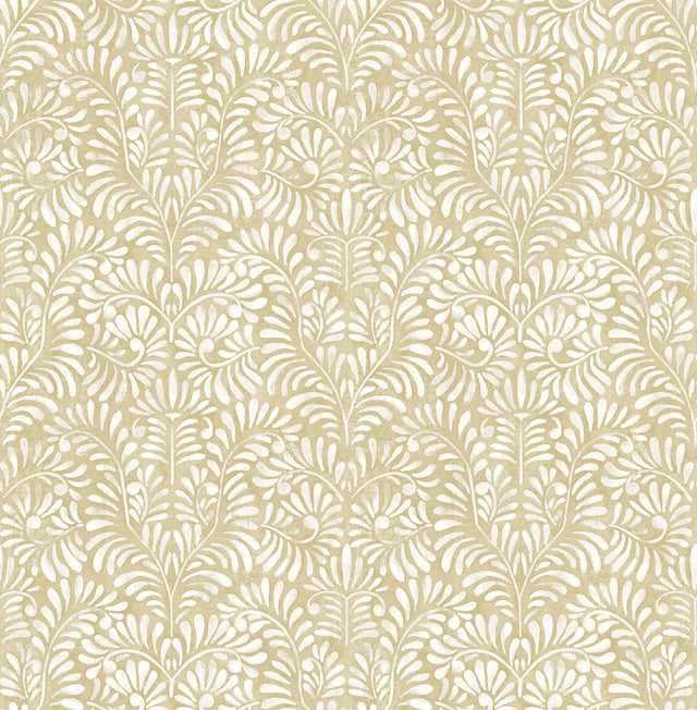 A-Street Prints Elma Honey Fiddlehead Wallpaper