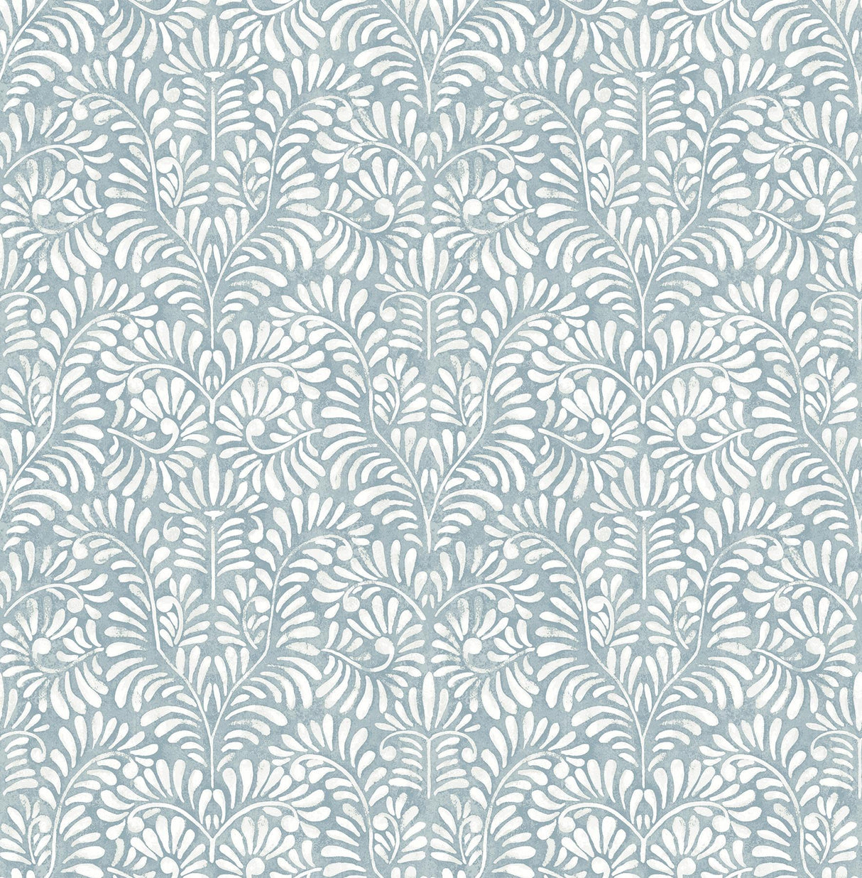 A-Street Prints Elma Sky Blue Fiddlehead Wallpaper