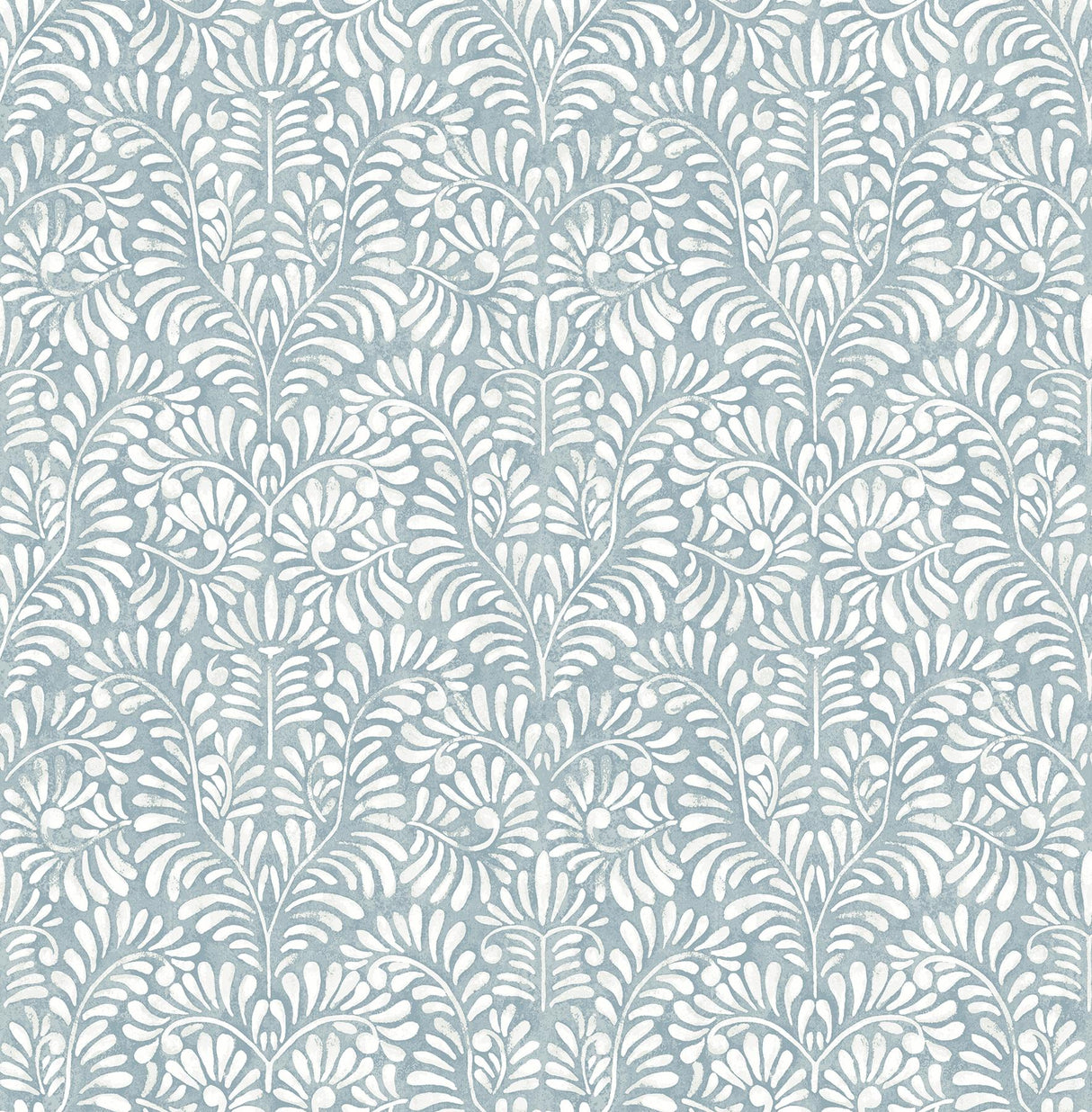 A-Street Prints Elma Sky Blue Fiddlehead Wallpaper