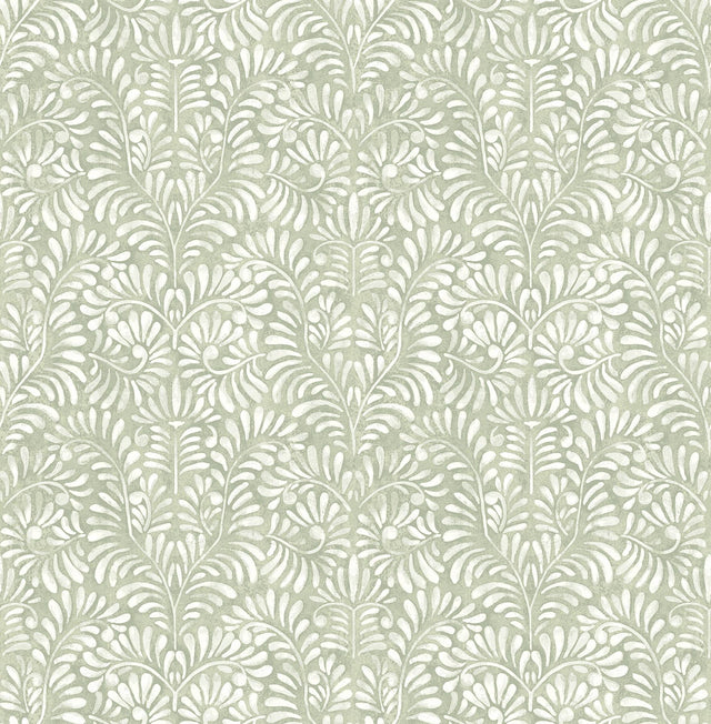 A-Street Prints Elma Sage Fiddlehead Wallpaper