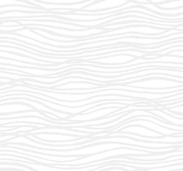 A-Street Prints Galyn White Pearlescent Wave Wallpaper