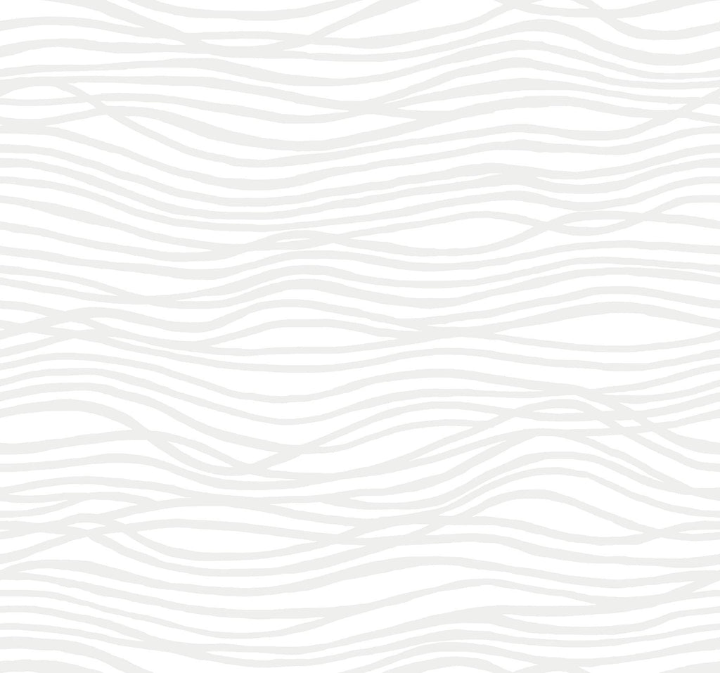 A-Street Prints Galyn White Pearlescent Wave Wallpaper