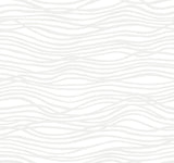 A-Street Prints Galyn White Pearlescent Wave Wallpaper