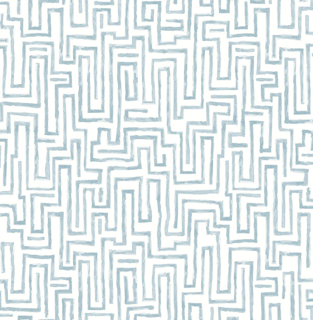 A-Street Prints Ramble Blue Geometric Wallpaper
