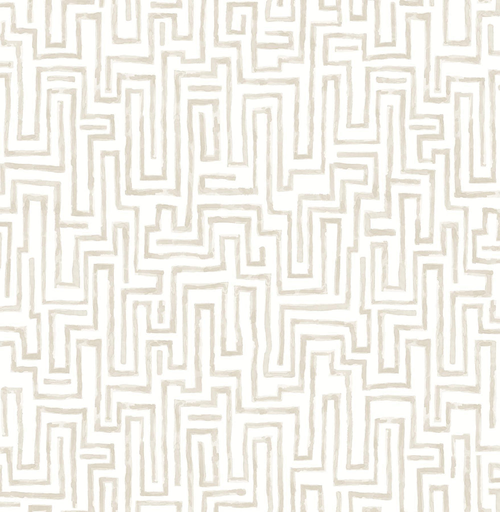 A-Street Prints Ramble Taupe Geometric Wallpaper